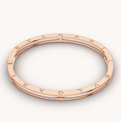[OrnoraJewelry]ZERO 1 PINK GOLD WITH WHITE CERAMIC BRACELET