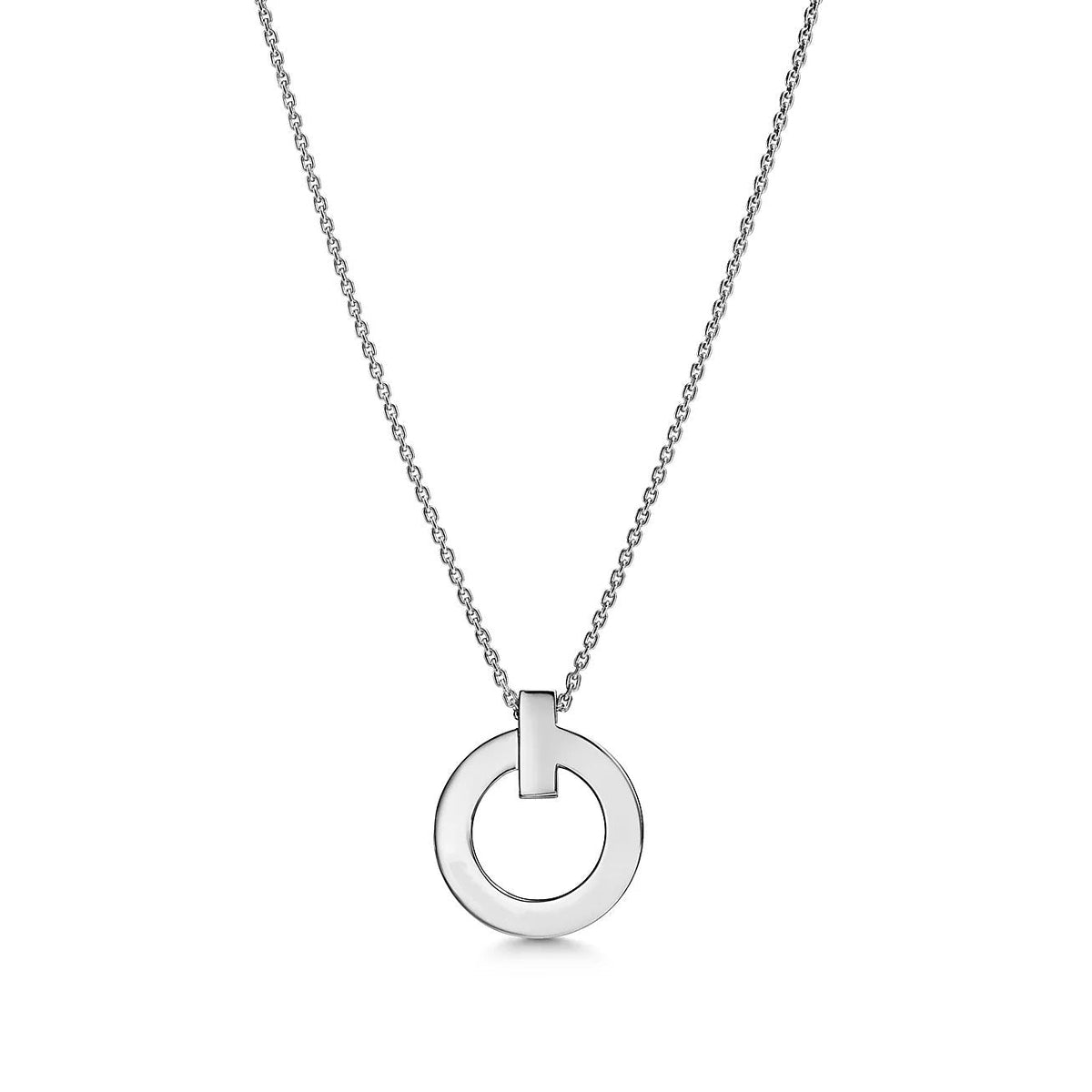 [Ornora Jewelry]T CIRCLE PENDENT SILVER NECKLACE