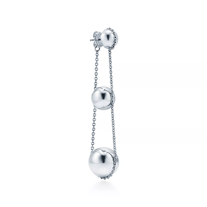 [Ornora Jewelry]TRIPLE DROP SILVER EARRINGS