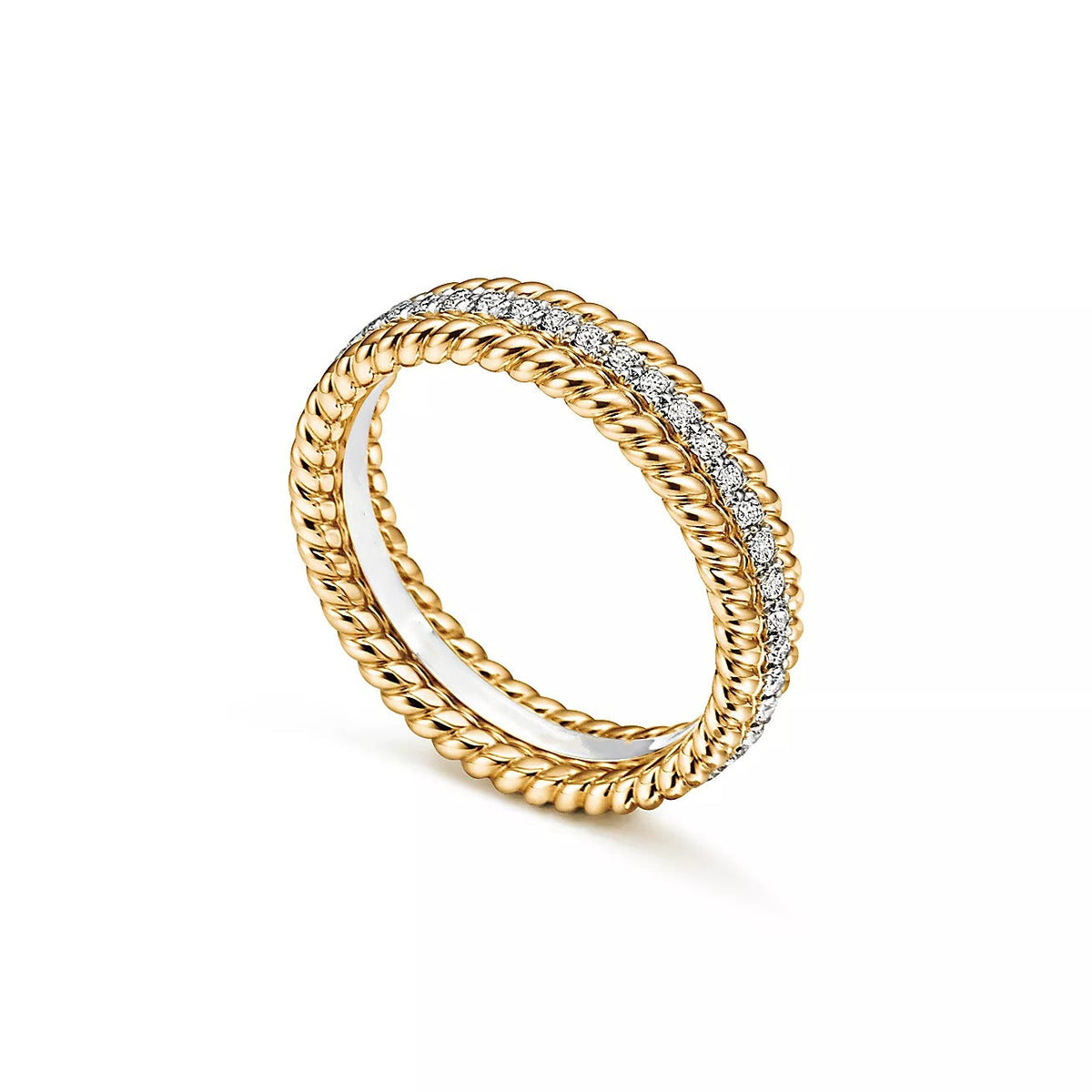 [Ornora Jewelry]ROPE TWO-ROW GOLD DIAMOND RING