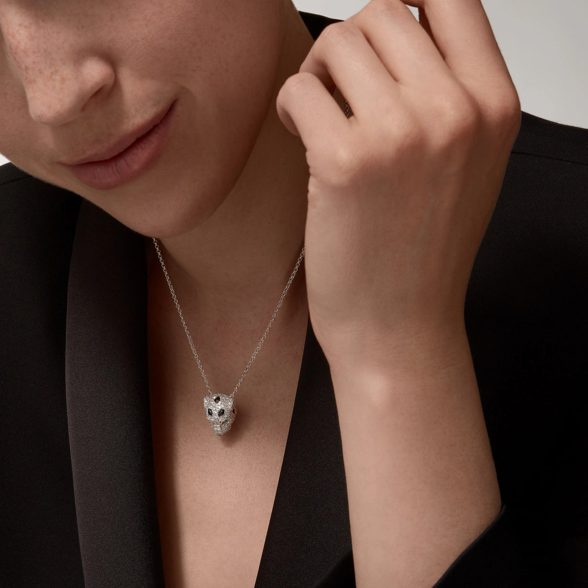 [OrnoraJewelry]PANTHERE FULL DIAMOND NECKLACE