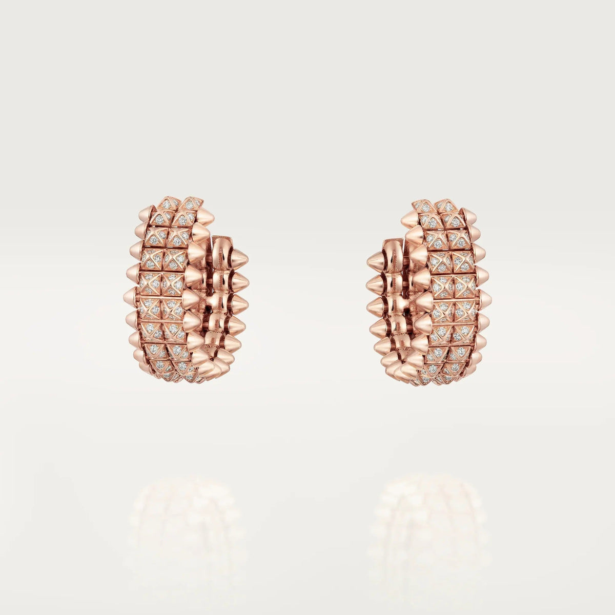 [OrnoraJewelry]CLASH 9.2MM FULL DIAMOND DOUBLE ROW EARRINGS