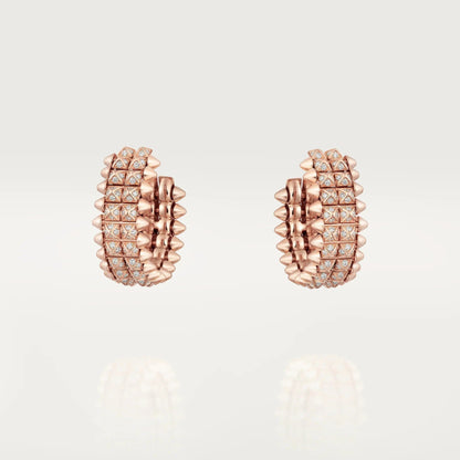 [OrnoraJewelry]CLASH 9.2MM FULL DIAMOND DOUBLE ROW EARRINGS