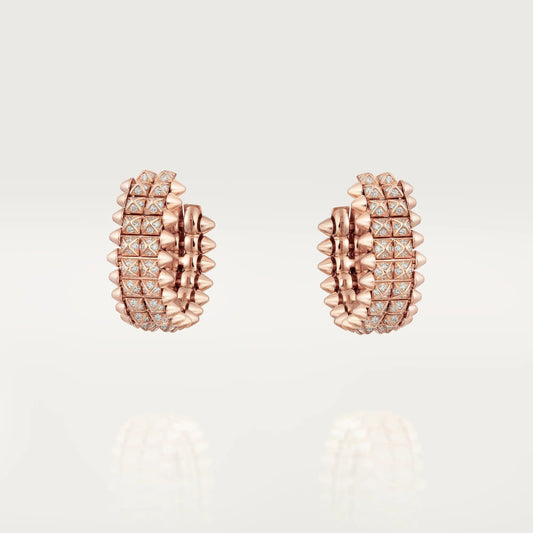 [OrnoraJewelry]CLASH 9.2MM FULL DIAMOND DOUBLE ROW EARRINGS