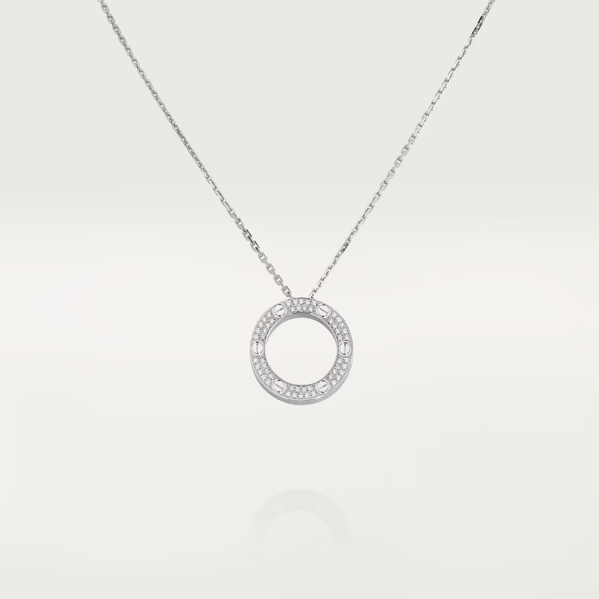[OrnoraJewelry]LOVE NECKLACE 16MM  FULL DIAMOND