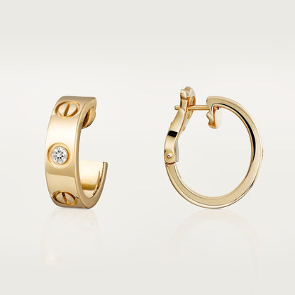 [OrnoraJewelry]LOVE EARRINGS 5.7MM 2 DIAMONDS