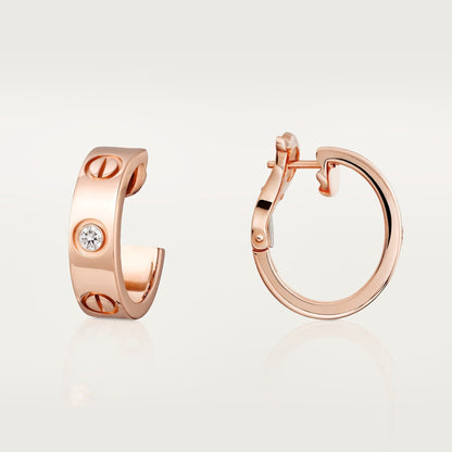 [OrnoraJewelry]LOVE EARRINGS 5.7MM 2 DIAMONDS