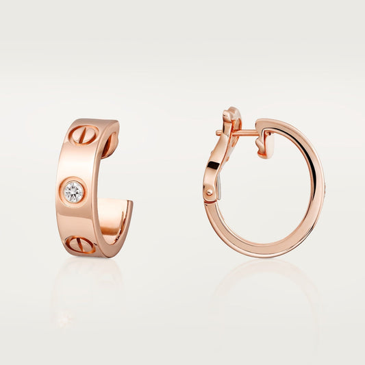 [OrnoraJewelry]LOVE EARRINGS 5.7MM 2 DIAMONDS