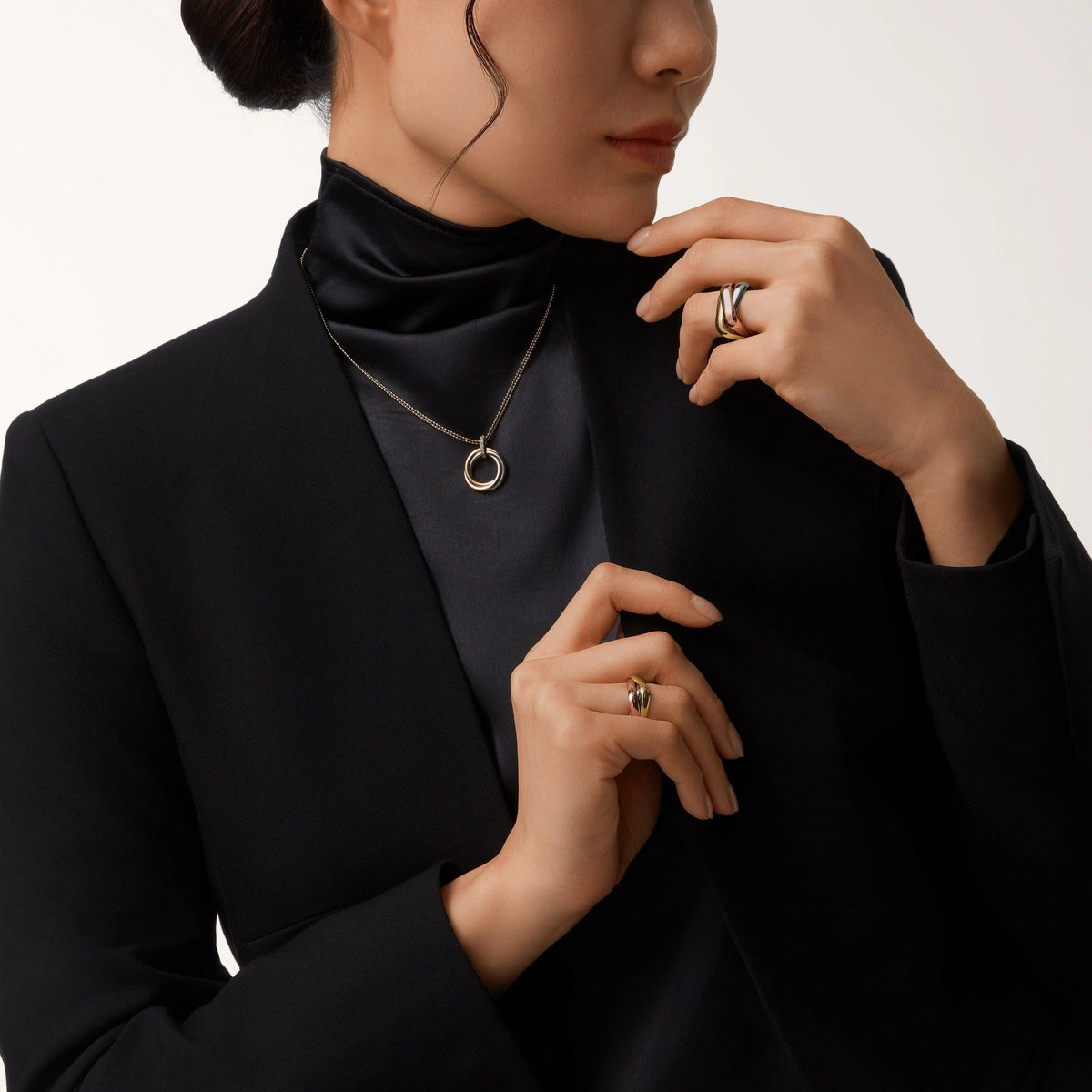 [OrnoraJewelry]TRINITY MEDIUM  DIAMONDS NECKLACE