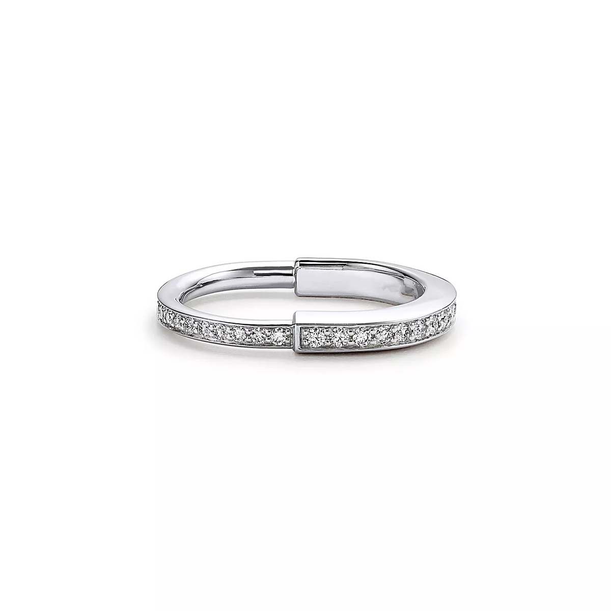 [Ornora Jewelry]LOCK RING SILVER DIAMOND PAVED