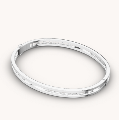 [OrnoraJewelry]ZERO 1 SPIRAL LOGO SILVER BRACELET