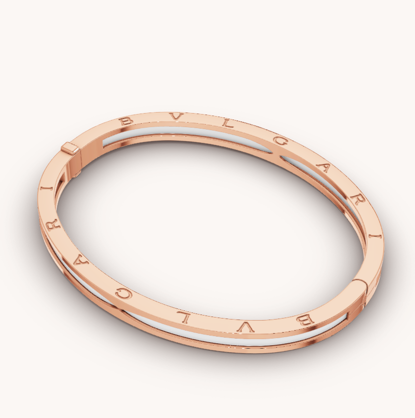 [OrnoraJewelry]ZERO 1 PINK GOLD WITH WHITE CERAMIC BRACELET