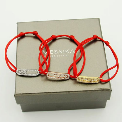 [OrnoraJewelry]Care(Medium-3.5mm) pink cord pavé bracelet