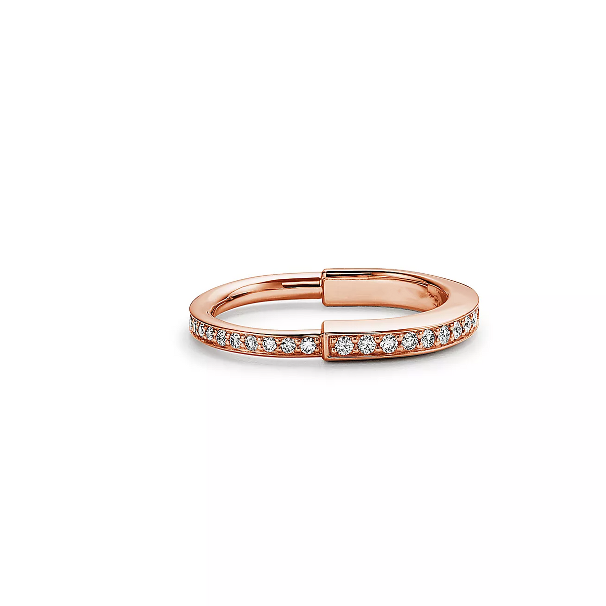 [Ornora Jewelry]LOCK RING PINK GOLD DIAMOND PAVED
