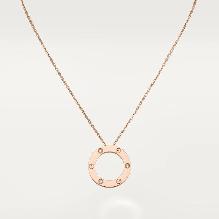 [OrnoraJewelry]LOVE NECKLACE 16MM 3 DIAMONDS