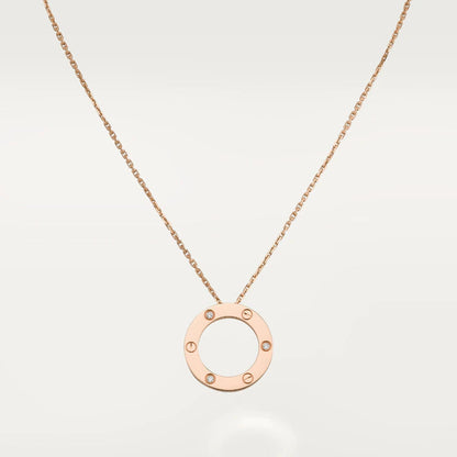 [OrnoraJewelry]LOVE NECKLACE 16MM 3 DIAMONDS