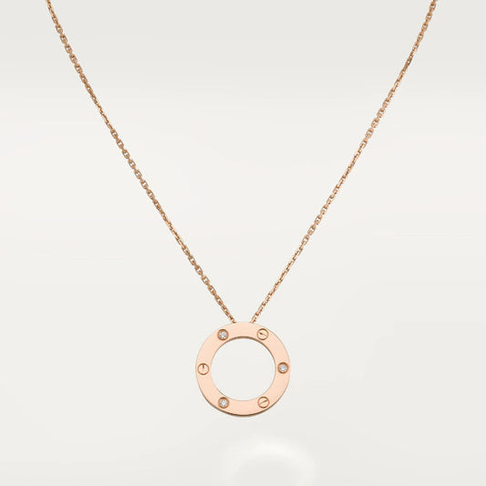 [OrnoraJewelry]LOVE NECKLACE 16MM 3 DIAMONDS