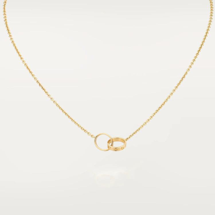 [OrnoraJewelry]LOVE NECKLACE DOUBLE RING GOLD