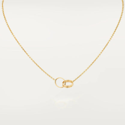 [OrnoraJewelry]LOVE NECKLACE DOUBLE RING GOLD