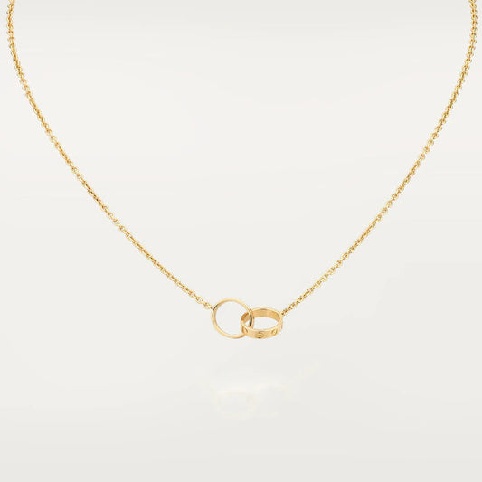 [OrnoraJewelry]LOVE NECKLACE DOUBLE RING GOLD