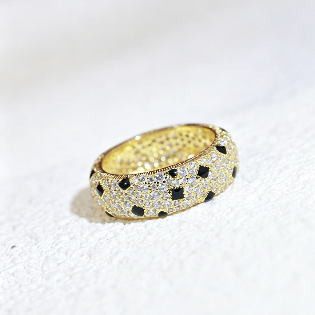 [OrnoraJewelry]PANTHERE SPOTTED FULL DIAMOND RING