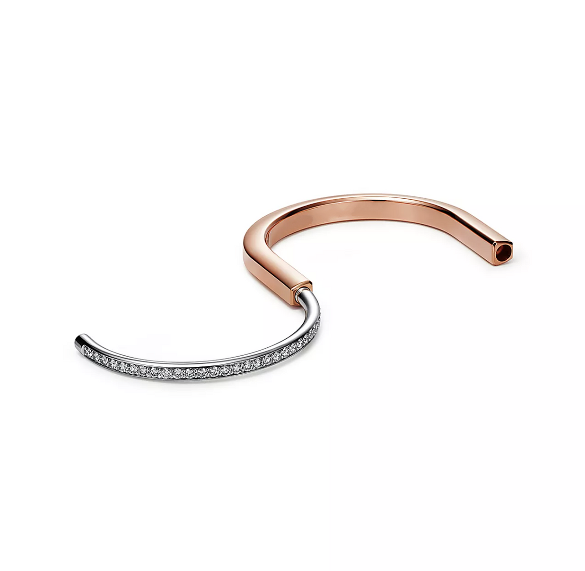 [Ornora Jewelry]LOCK BRACELET ROSE AND WHITE GOLD DIAMOND