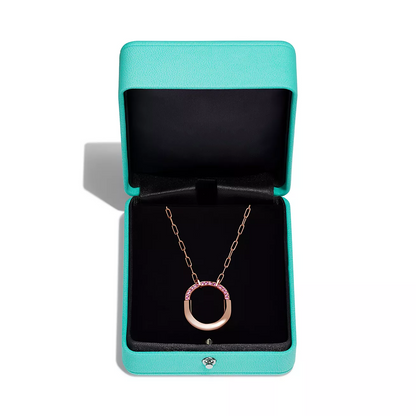[Ornora Jewelry]LOCK MEDIUM PENDANT PINK DIAMOND PINK GOLD NECKLACE