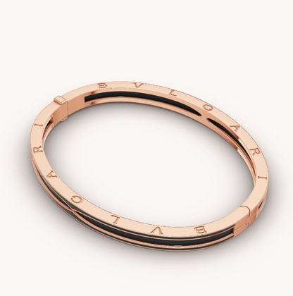 [OrnoraJewelry]ZERO 1 PINK GOLD WITH MATTE BLACK CERAMIC BRACELET