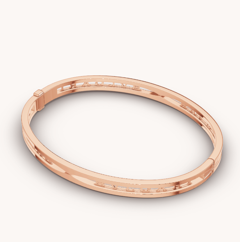 [OrnoraJewelry]ZERO 1 SPIRAL LOGO PINK GOLD BRACELET