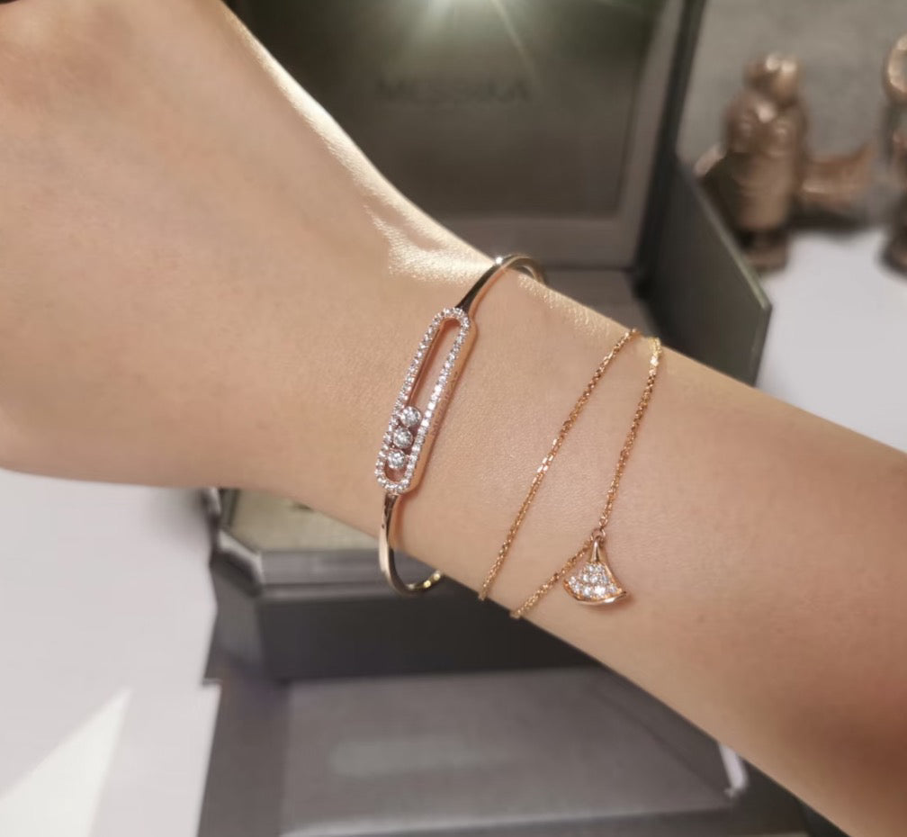 [OrnoraJewelry]Move Pavé Diamond Bangle Bracelet M
