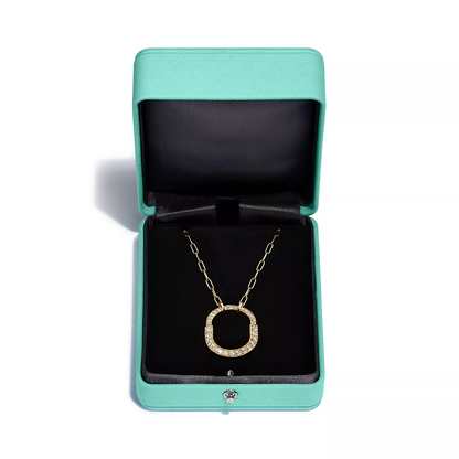 [Ornora Jewelry]LOCK NECKLACE MEDIUM PENDANT GOLD PAVED DIAMONDS