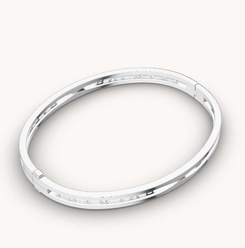 [OrnoraJewelry]ZERO 1 SPIRAL LOGO SILVER BRACELET