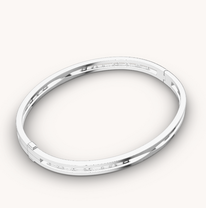 [OrnoraJewelry]ZERO 1 SPIRAL LOGO SILVER BRACELET