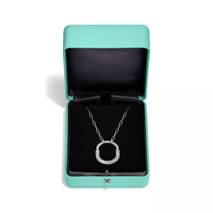 [Ornora Jewelry]LOCK NECKLACE MEDIUM PENDANT SILVER PAVED DIAMONDS