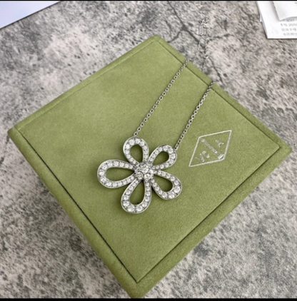 [OrnoraJewelry]Flowerlace Diamond Pavé NECKLACE
