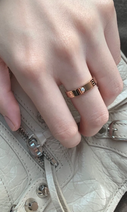 [OrnoraJewelry]LOVE RING 4MM 1 DIAMOND