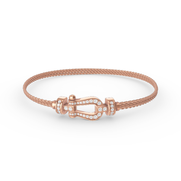 [OrnoraJewelry]FORCE SMALL HORSESHOE  DIAMOND CHAIN ROPE BRACELET