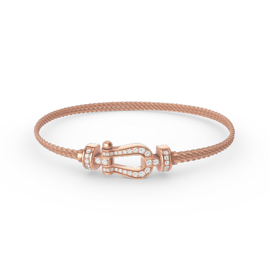 [OrnoraJewelry]FORCE SMALL HORSESHOE  DIAMOND CHAIN ROPE BRACELET