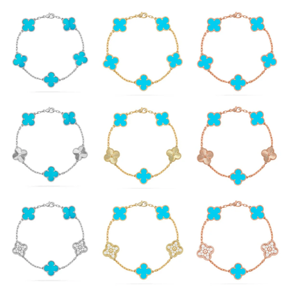 [OrnoraJewelry] CLOVER 5 MOTIF TURQUOISE BRACELET COLLECTION