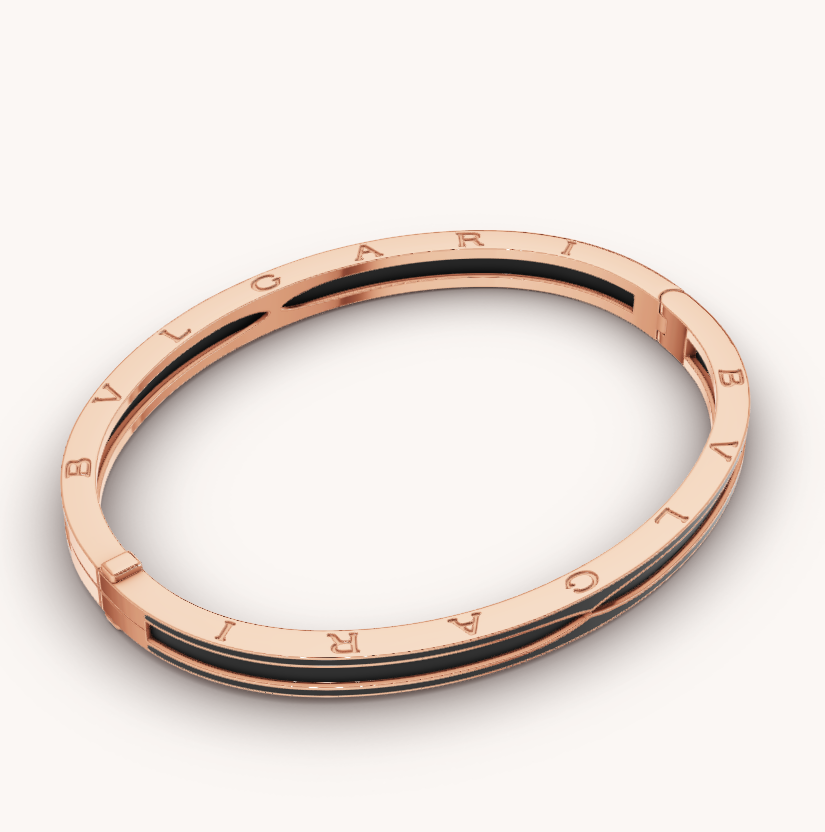 [OrnoraJewelry]ZERO 1 PINK GOLD WITH MATTE BLACK CERAMIC BRACELET