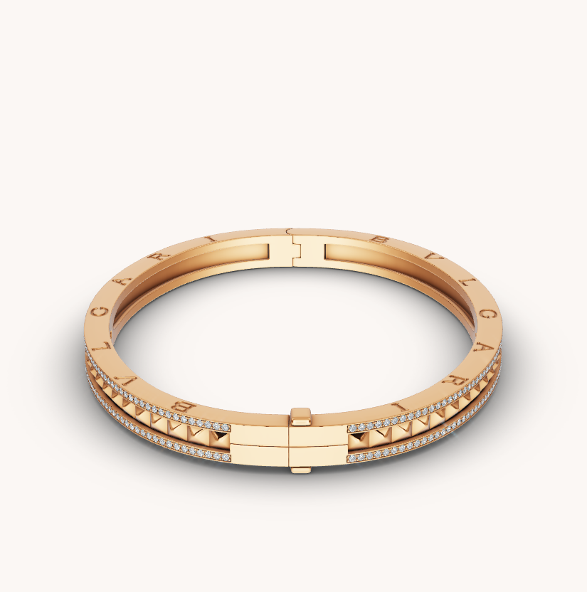 [OrnoraJewelry]ZERO 1 SPIRAL AND PAVED DIAMOND GOLD BRACELET