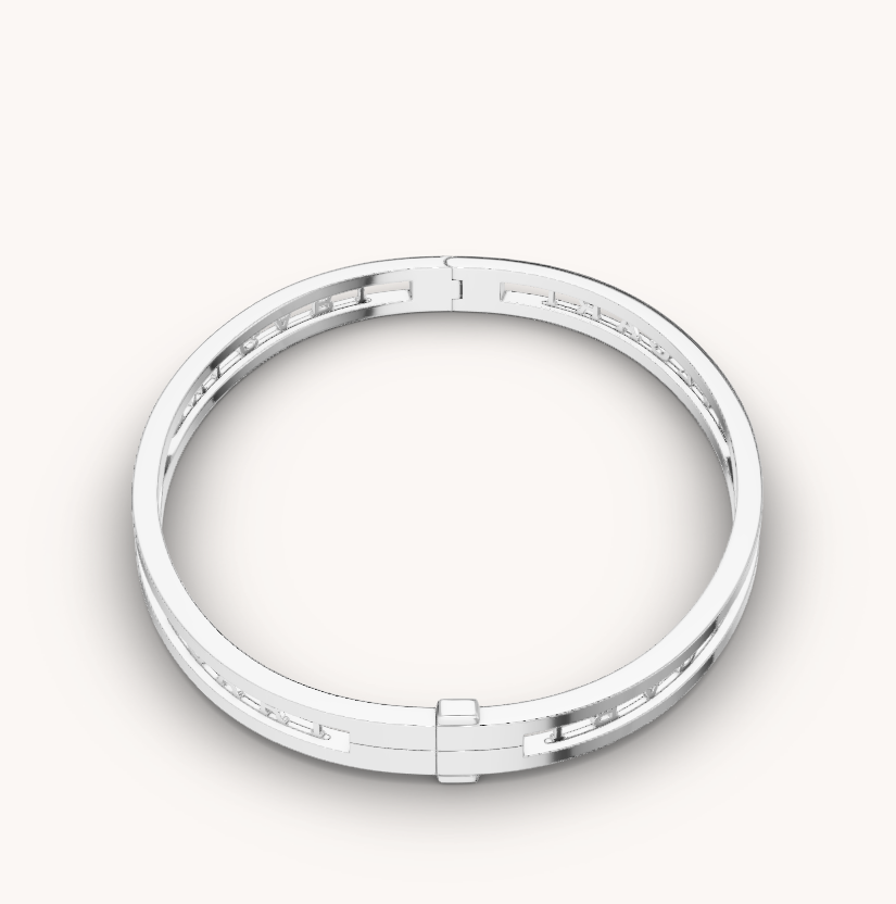 [OrnoraJewelry]ZERO 1 SPIRAL LOGO SILVER BRACELET