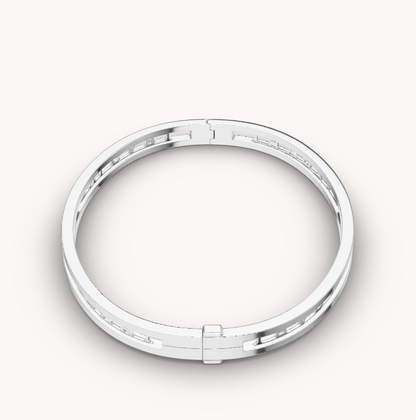 [OrnoraJewelry]ZERO 1 SPIRAL LOGO SILVER BRACELET