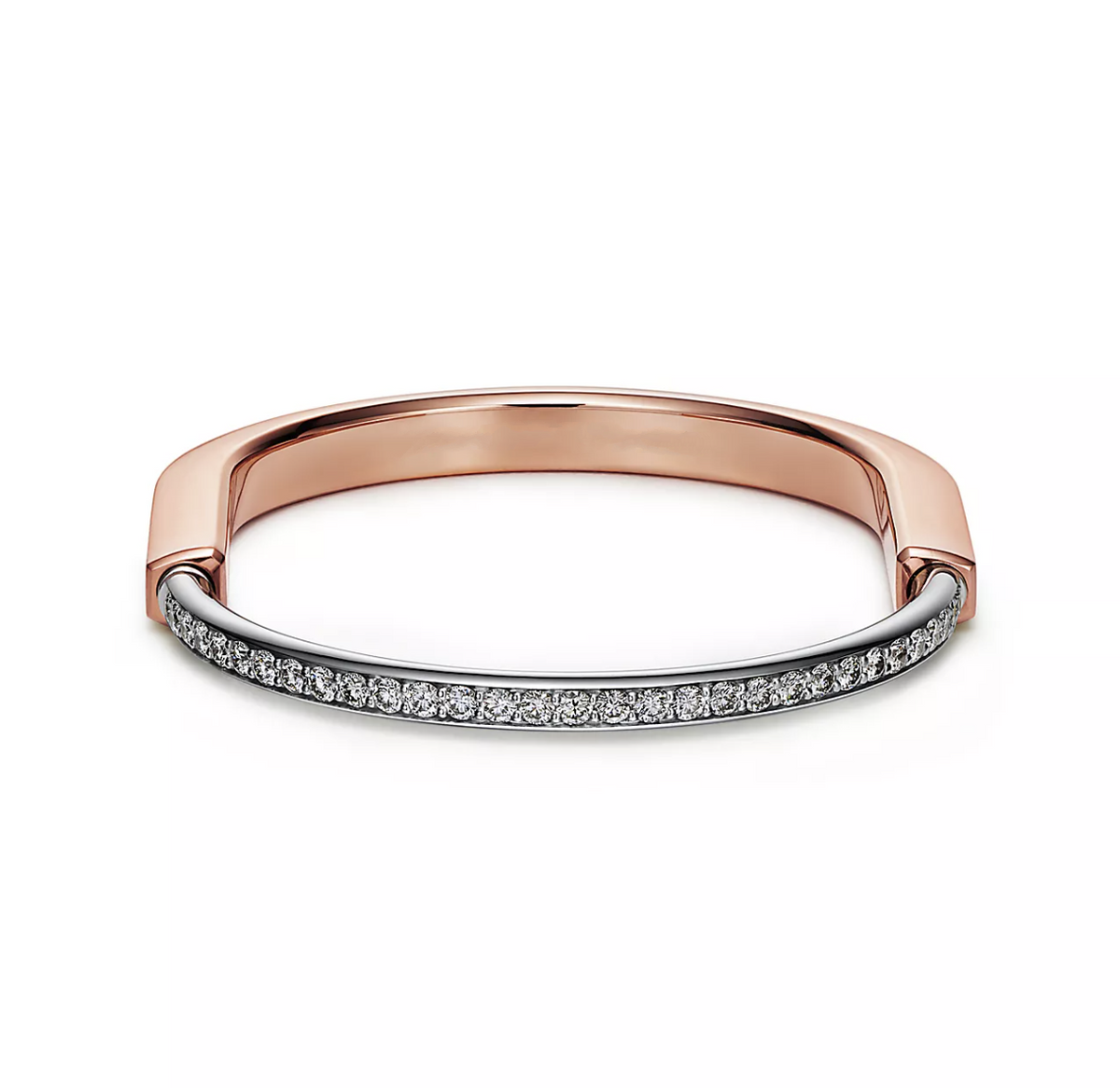 [Ornora Jewelry]LOCK BRACELET ROSE AND WHITE GOLD DIAMOND