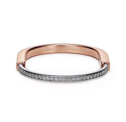 [Ornora Jewelry]LOCK BRACELET ROSE AND WHITE GOLD DIAMOND