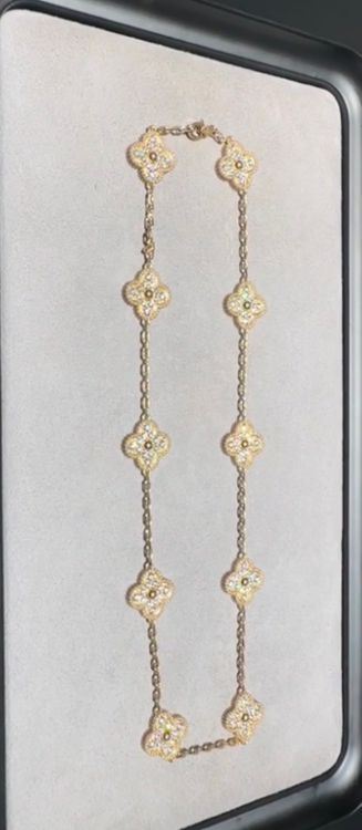 [OrnoraJewelry Jewelry]CLOVER 10 MOTIFS  Gold Diamond  NECKLACE