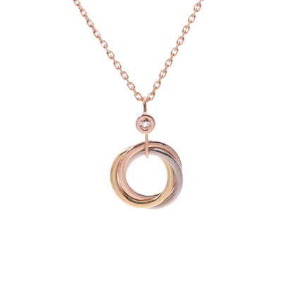 [OrnoraJewelry]TRINITY SILVER GOLD PINK GOLD NECKLACE