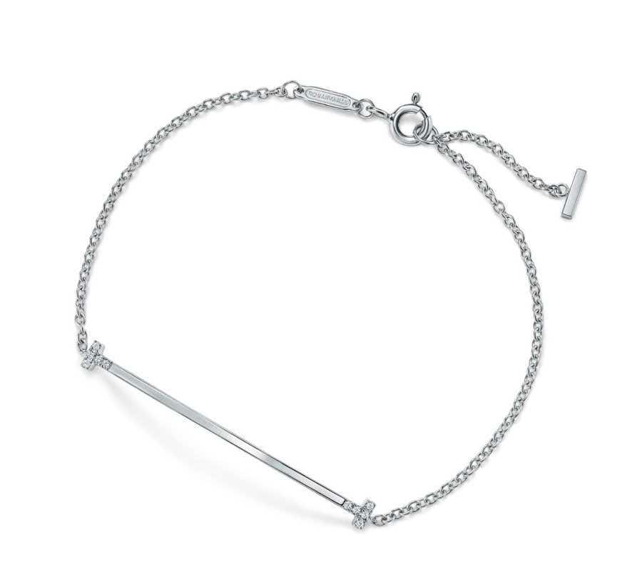 [OrnoraJewelry]Tiffany & Co. Tiffany T Smile Double T Diamond Link Bracelet