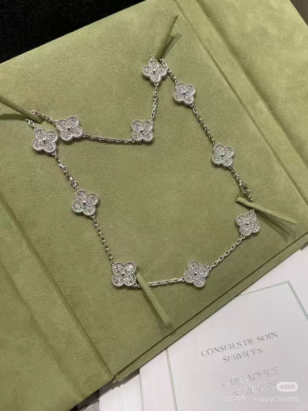[OrnoraJewelry]CLOVER 10 MOTIFS  FULL DIAMOND NECKLACE