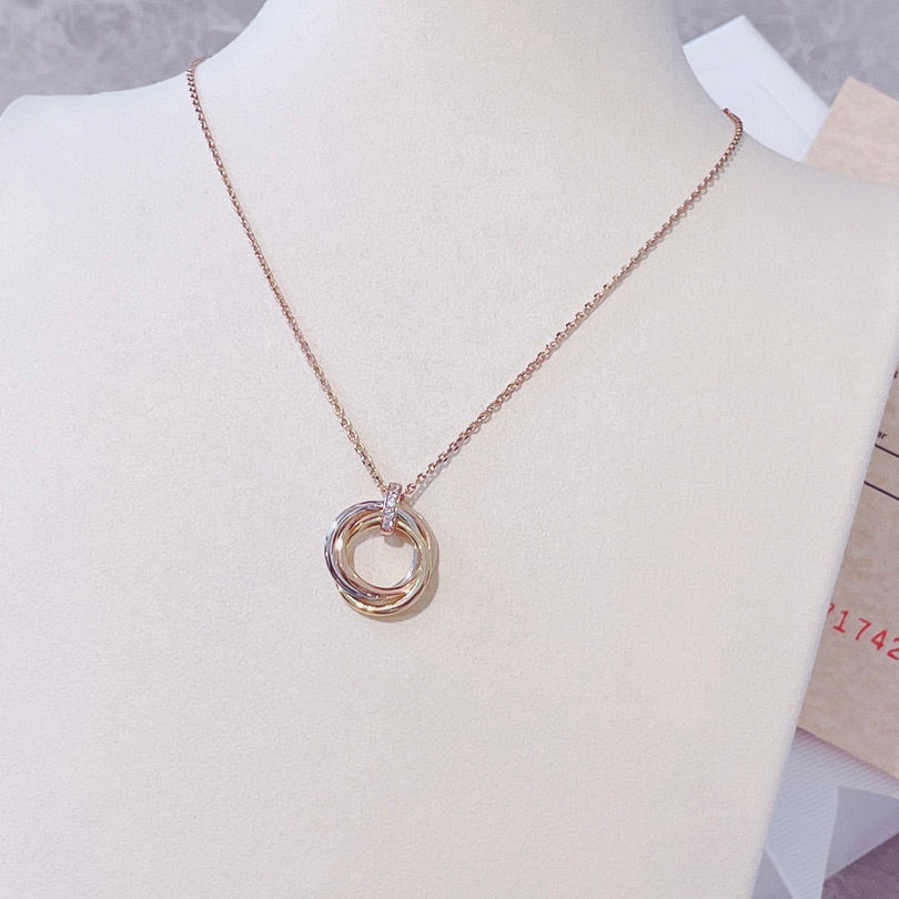 [OrnoraJewelry]TRINITY NECKLACE GOLD  DIAMONDS